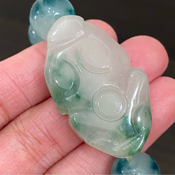 Handmade Pi Xiu Green Chalcedony Beads Natural Gemstone Lucky Bracelet One Size - Picture 12 of 14